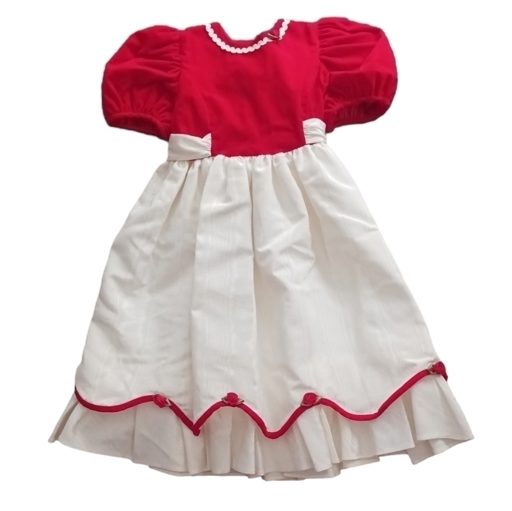 Youngsport Red Velvet Ivory Taffeta Dress - Picture 10 of 12